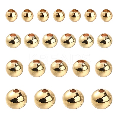 500Pcs 4 Styles Brass Round Spacer Beads KK-CJ0001-79-1