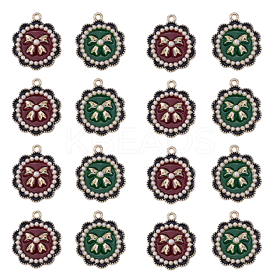 20Pcs 2 Colors Light Gold Alloy Enamel Pendants ENAM-CJ0002-11-1