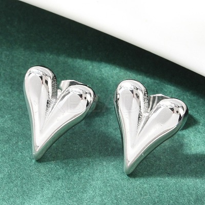Non-Tarnish 304 Stainless Steel Heart Stud Earrings for Women LS-EJEW-F300-09P-1