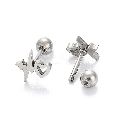 Tarnish Resistant 201 Stainless Steel Barbell Cartilage Earrings EJEW-R147-40-1