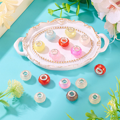 20Pcs Pearlized Resin European Beads RESI-TA0004-36-1