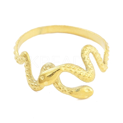 Real 18K Gold Plated 304 Stainless Steel Open Cuff Rings for Women RJEW-B061-01G-04-1