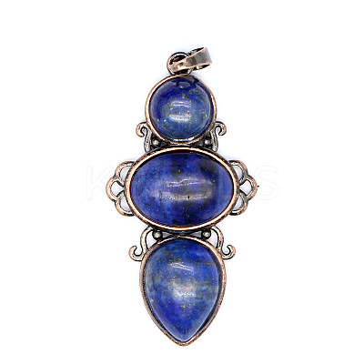 Retro Natural Lapis Lazuli Pendants PW-WG7292F-12-1
