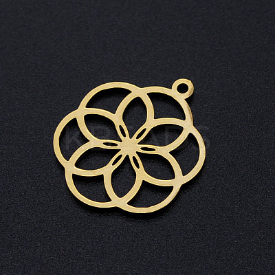 Ion Plating(IP) 304 Stainless Steel Filigree Charms X-A-STAS-T049-T671-2-1