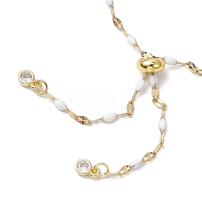 304 Stainless Steel Enamel Dapped Chains Slider Bracelets Making AJEW-JB01293-02-1
