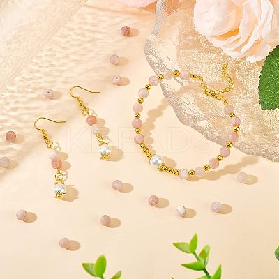 100Pcs Round Natural Sunstone Beads G-OC0001-37-1