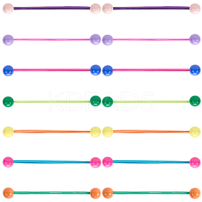 7Pcs 7 Styles Candy Color Acrylic Round Hair Ties OHAR-CP0001-22A-1