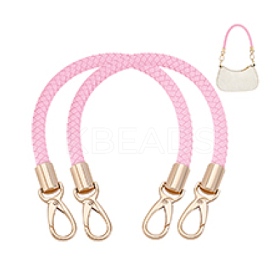 Imitation Leather Braided Round Cord Bag Handles with Zinc Alloy Clasps FIND-WH0126-941B-02-1