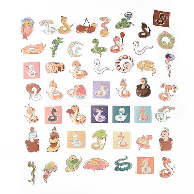 50Pcs 50 Styles PVC Plastic Cartoon Stickers Sets STIC-P004-35-1