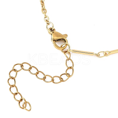 Brass Bar Link Chain & 304 Stainless Steel Cable Chain Bracelet Making AJEW-JB01421-01-1