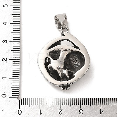 316L Stainless Steel Tibetan Style Rhinestone Pendants LS-STAS-D096-01C-AS-1
