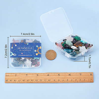 30Pcs 15 Colors Gemstone Pendants G-SC0001-38-1