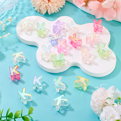 20Pcs UV Plating Transparent Acrylic European Beads OACR-TADJ0001-19K-1