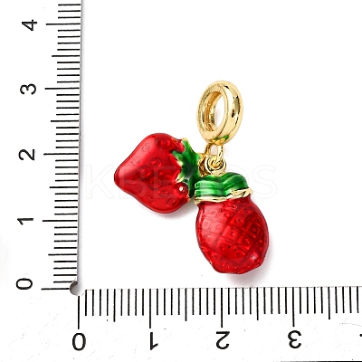 Brass Enamel European Dangle Charms KK-C119-03G-1