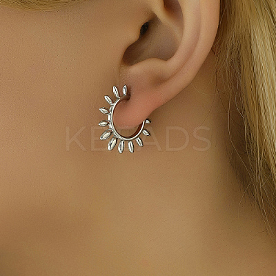 304 Stainless Steel Sun Stud Earrings ZJ1765-1-1