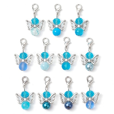 50Pcs Angel Glass Pendant Decoration HJEW-JM02645-01-S-1