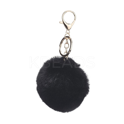 Pom Pom Ball Keychain X-KEYC-WH0016-13I-1