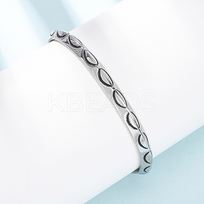 Retro 316 Surgical Stainless Steel Cuff Bangles BJEW-C142-09AS-1