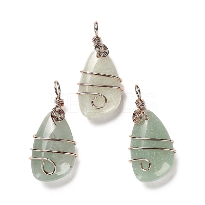 Natural Green Aventurine Pendants G-F763-03RG-04-1