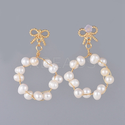 Dangle Stud Earrings EJEW-JE03750-1
