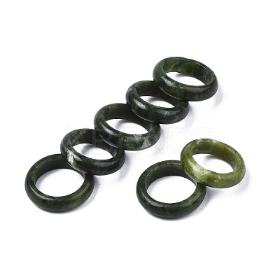 Natural Chinese Southern Jade Plain Band Ring G-N0326-99B-1