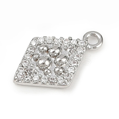 Brass Micro Pave Clear Cubic Zirconia Pendants KK-L238-21P-1