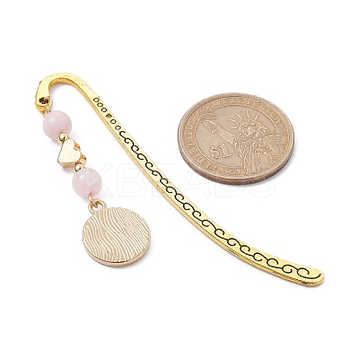 Natural Rose Quartz Bookmarks AJEW-JK00271-03-1