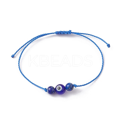 Natural & Synthetic Mixed Gemstone Braided Bead Bracelet BJEW-JB10016-1