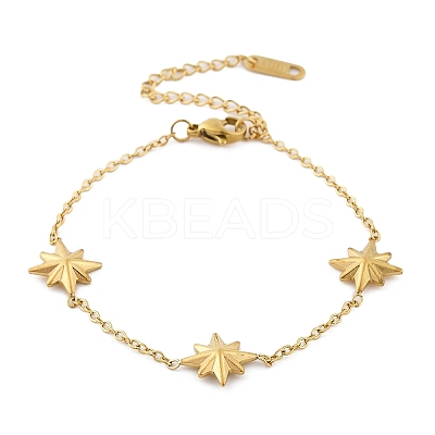 304 Stainless Steel Star Link Bracelets BJEW-Q051-05G-1
