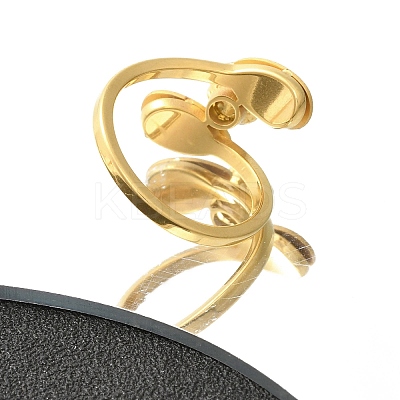 Textured Teardrop 304 Stainless Steel Finger Ring for Women RJEW-L126-16B-G-1