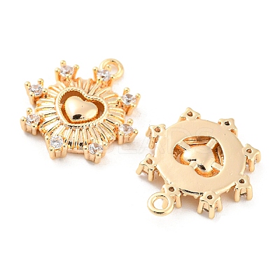 Brass Micro Pave Cubic Zirconia Charms X-KK-E090-32G-1