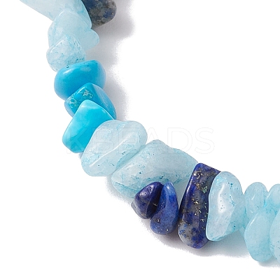 2Pcs Adjustable Natural Mixed Gemstone Braided Bracelet Sets BJEW-JB10994-1
