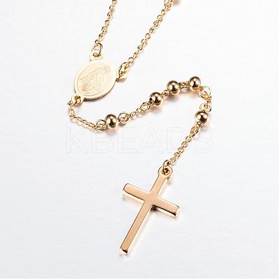 PVD Vacuum Plating 304 Stainless Steel Pendant Necklaces NJEW-D281-24G-1