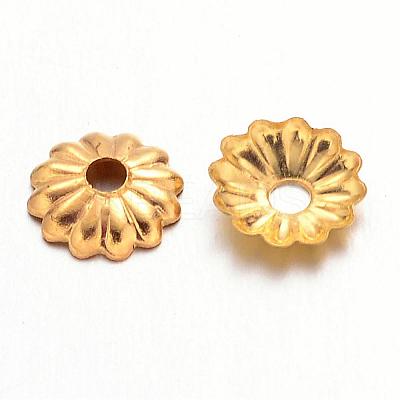 Golden Iron Flower Bead Caps X-IFIN-D023-G-1