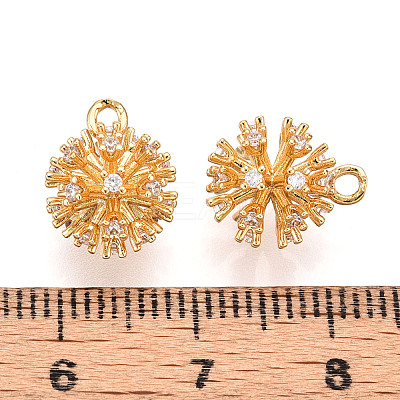 Brass Micro Pave Cubic Zirconia Charms KK-N261-82G-1