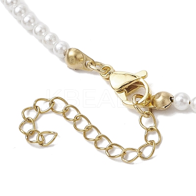 3mm Round Chakra Gemstone & Shell Pearl Beaded Necklaces for Women NJEW-JN05190-1