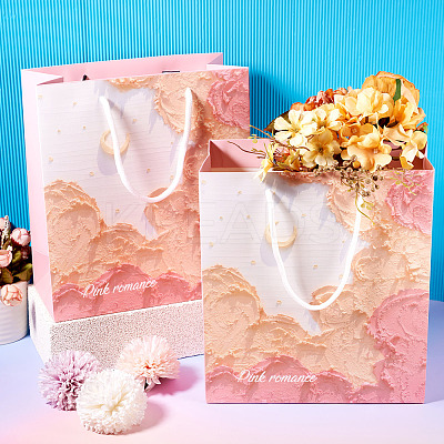 6Pcs Rectangle Paper FLower Gift Bags with Rope Handles ABAG-TA0001-29A-1