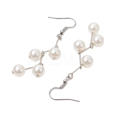 Round Imitation Pearl Acrylic Dangle Earrings EJEW-JE05855-1