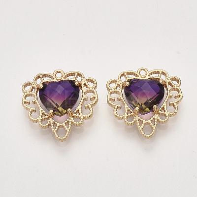 Faceted Glass Pendants GLAA-T010-003-1