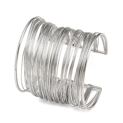 Spring 304 Stainless Steel Open Bangles for Women BJEW-K288-02A-P-1