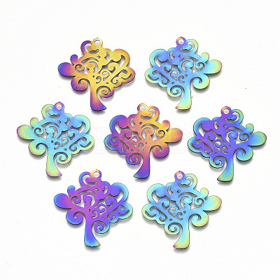 Ion Plating(IP) 201 Stainless Steel Pendants LS-X-STAS-R114-028-1
