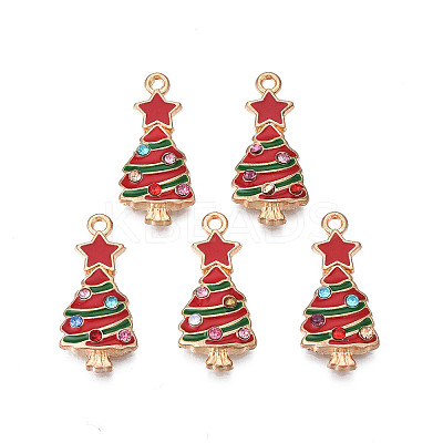 Rack Plating Alloy Enamel Pendants X-ENAM-N055-146-1