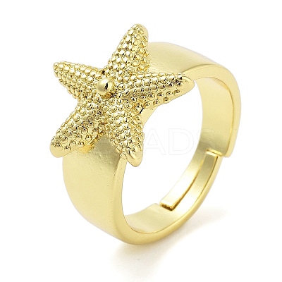 Brass Open Cuff Rings for Women RJEW-Z072-02G-01-1