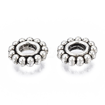 Tibetan Style Alloy Daisy Spacer Beads TIBEB-N005-077B-01-1