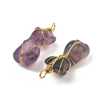 Natural & Synthetic Mixed Gemstone Pendants G-K338-30G-1