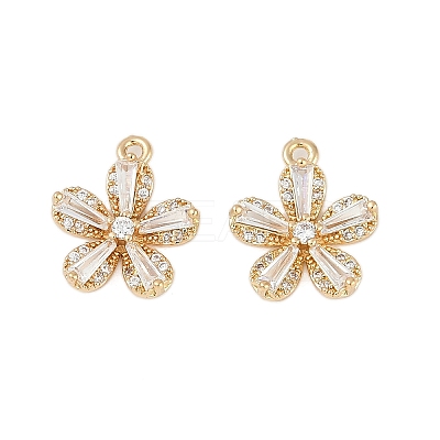 Rack Plating Brass Micro Pave Cubic Zirconia Pendants KK-C082-01G-01-1