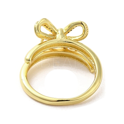 Rack Plating Brass Micro Pave Cubic Zirconia Finger Ring RJEW-C072-33F-G-1