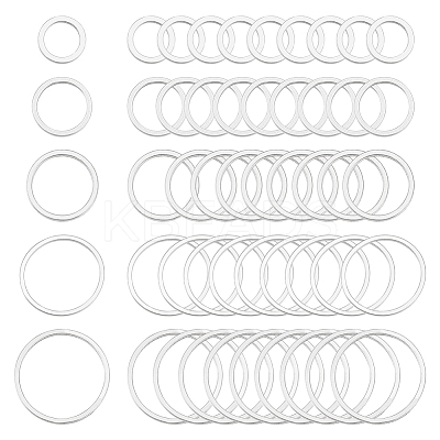 100Pcs 5 Styles 304 Stainless Steel Linking Ring FIND-UN0003-61-1