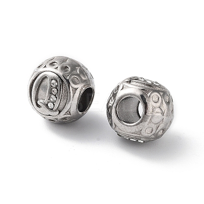 304 Stainless Steel Rhinestone European Beads STAS-A092-10Q-P-1