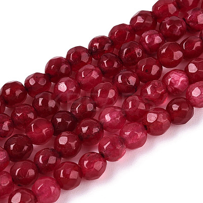 Dyed Natural White Jade Beads Strands G-T139-4mm-60-09-1